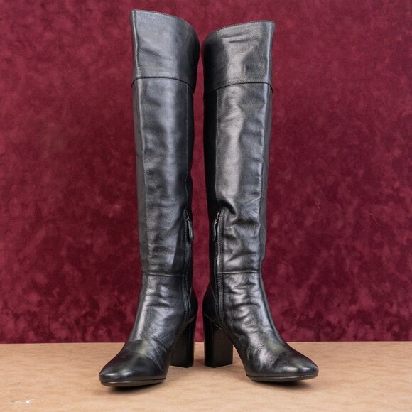 Tory Burch Women Bowie Black Leather Zip Fashion OTK Boots sz 10 - Picture 3 of 10